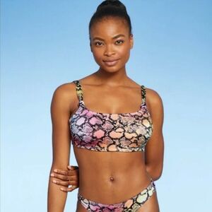 NEW Xhilaration Multicolor Snakeskin Two Piece Bikini Set Size XS